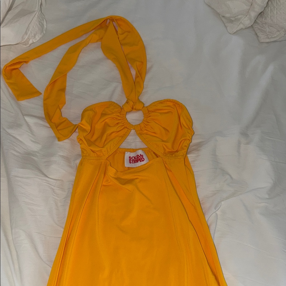 SOLID & STRIPED Vibrant Yellow Knot Dress